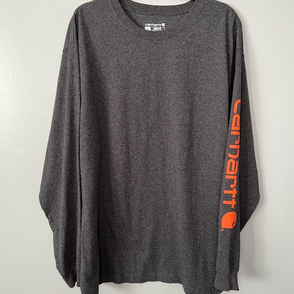 Carhartt Other - Carhartt Mens Shirt XL Grey Orange Long Sleeve Workwear Original Fit Long Sleeve